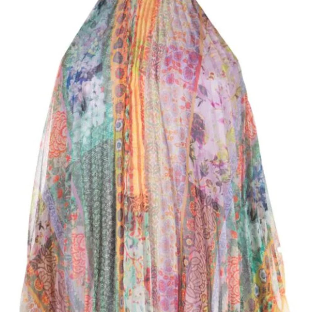 Alice + Olivia Alycia chain-neck pleated top